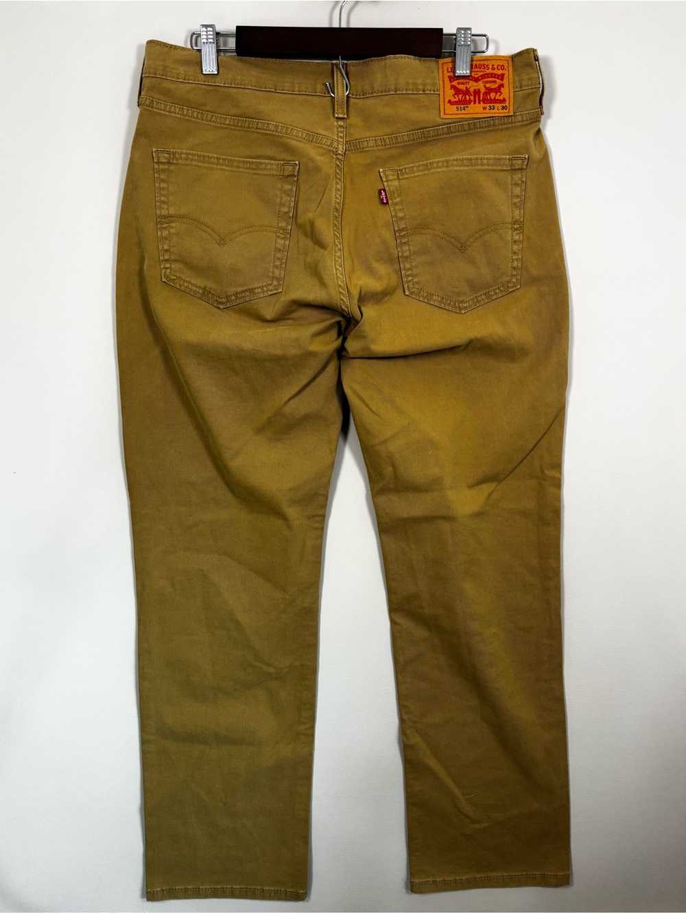 Levi’s 514 Men’s Straight Fit Stretch Jeans W33 L30 Mustard Brown Tan - Picture 4 of 14